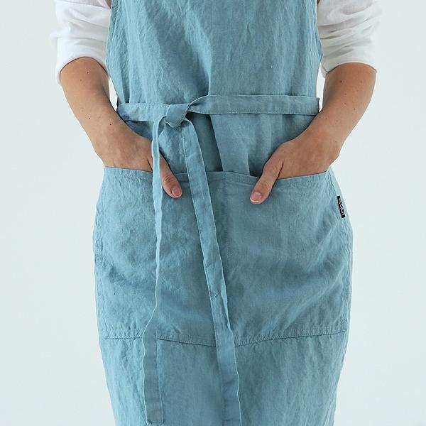 Predpasnik 100% lan Stone blue