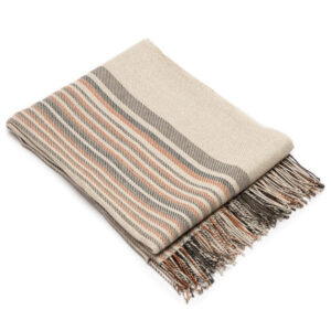 Lanena deka 130x180 črtasta nat/črna