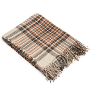 Lanena deka 130x180 karo nat/črna