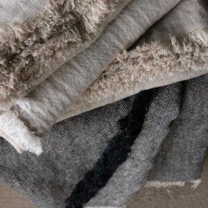Lanena deka 135x200 Rustic Natural Black