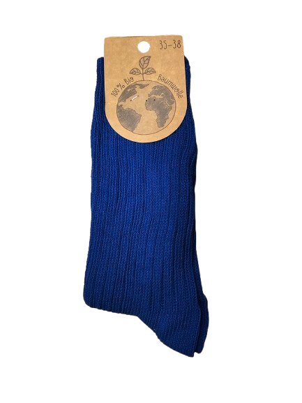 Nogavice iz 100% ekološkega bombaža modre