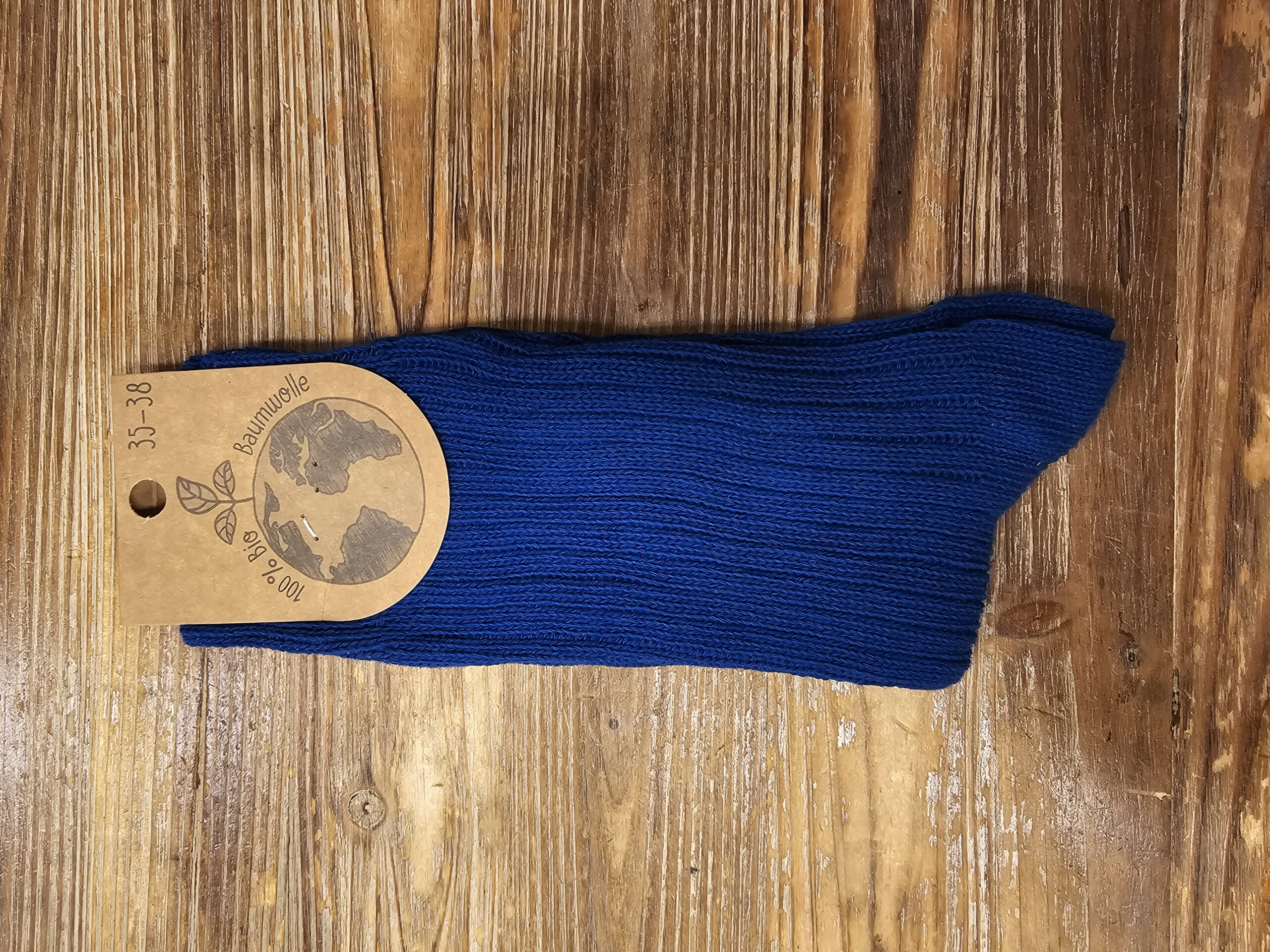 Nogavice iz 100% ekološkega bombaža modre