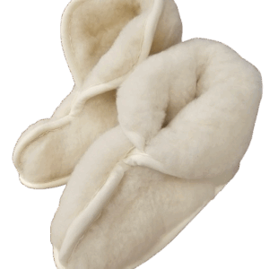 Visoki copati iz 100% kosmatene volne crem, več velikosti