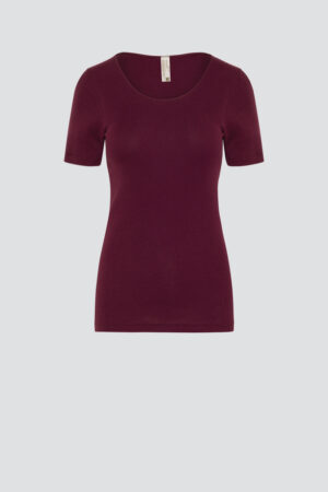 Spodnja majica KR iz eko bombaža BURGUNDY