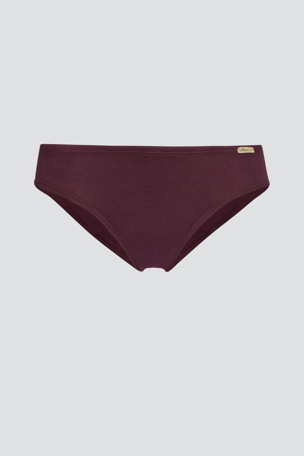 Mini slip spodnjice iz eko bombaža BURGUNDY