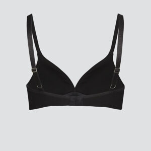 Eko Bombažni Podloženi Nedrček, brez žičke ČRN