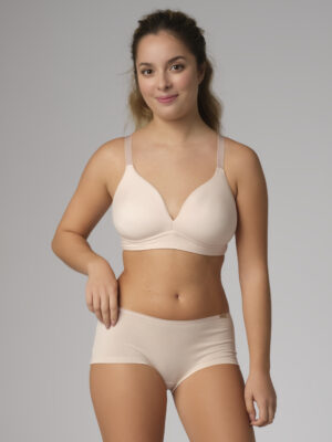 Eko Bombažni Podloženi Nedrček, brez žičke ROZA NATUR