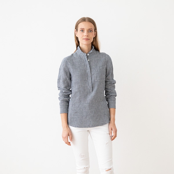 Srajca 100% lan Fabio S navy white