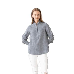 Srajca 100% lan Fabio S navy white