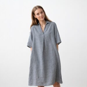 Obleka 100% lan Nicole navy w S