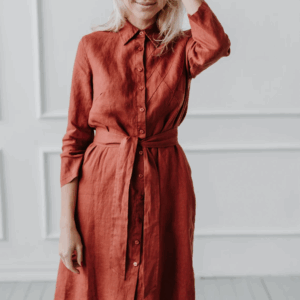 Srajčna obleka 1281 100% lan