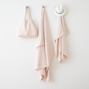 Brisača Beach iz 100% lanu 100x134 Brittany rosa