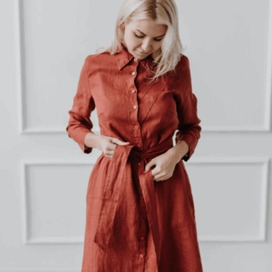 Srajčna obleka 1281 100% lan