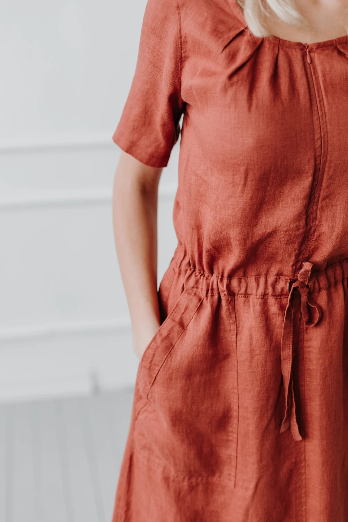 Obleka ženska 1286 100% lan, več barv in velikosti