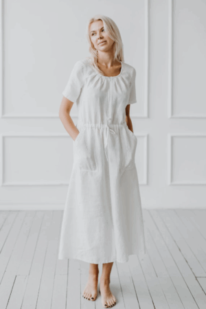 Obleka ženska 1286 100% lan, več barv in velikosti Obleka ženska 1286 100% lan, več barv in velikosti