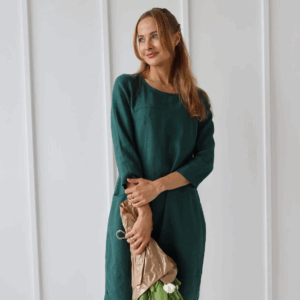 Obleka 3/4 rokav 1258 100% lan