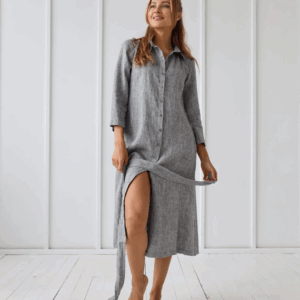 Srajčna obleka 1260 100% lan Srajčna obleka 1260 100% lan