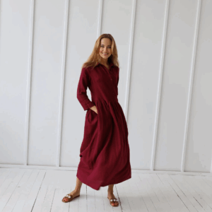 Srajčna obleka 1245 100% lan