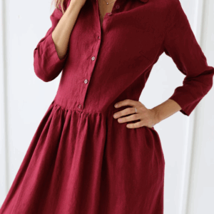 Dolga obleka 1245 100% lan