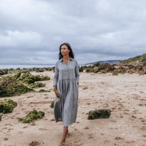 Srajčna obleka 1245 100% lan