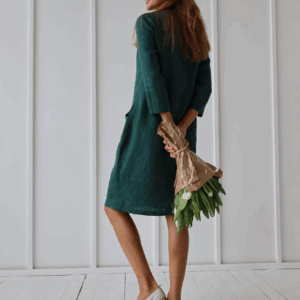 Srajčna obleka 1240 100% lan Srajčna obleka 1240 100% lan