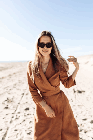 Srajčna obleka 1240 100% lan Srajčna obleka 1240 100% lan