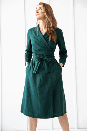 Srajčna obleka 1240 100% lan Srajčna obleka 1240 100% lan