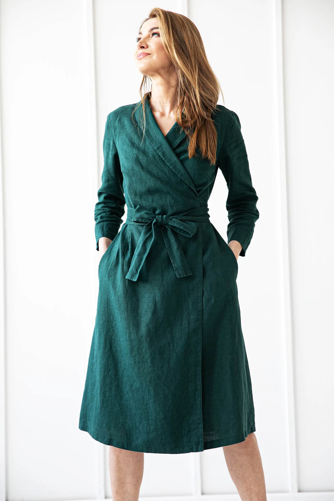 Srajčna obleka 1240 100% lan Srajčna obleka 1240 100% lan