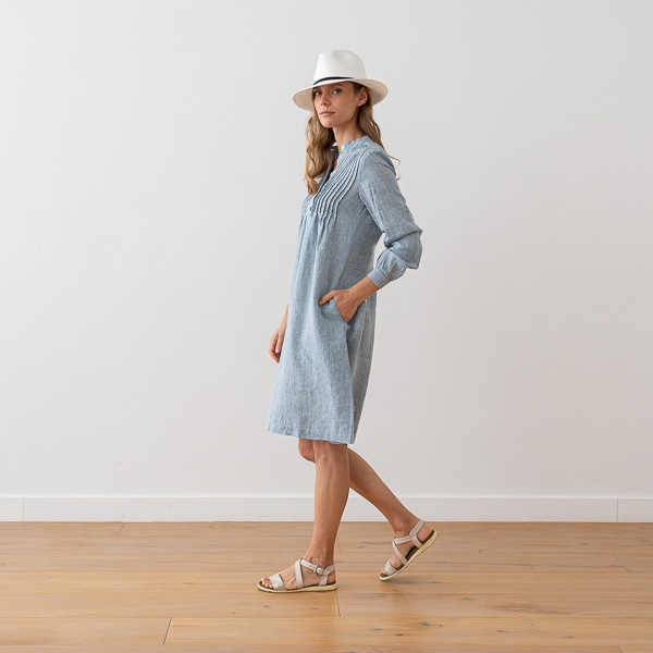 Obleka 100% lan DENIM MELANGE L Obleka 100% lan DENIM MELANGE L