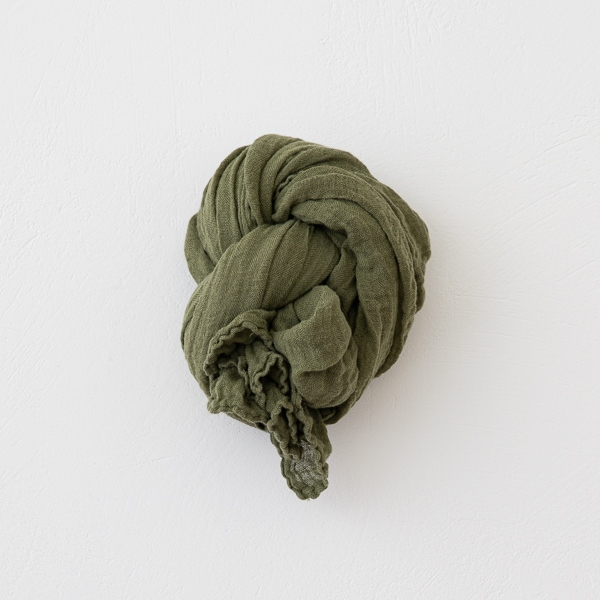 Šal iz 100% lana OLIVE GREEN