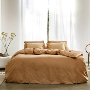 Posteljnina ekološki bombaž saten CARAMEL več dimenzij