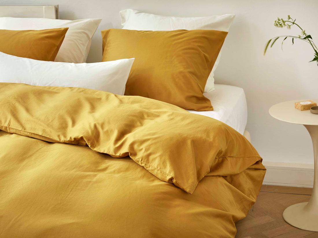 Posteljnina ekološki bombaž saten GOLD več dimenzij
