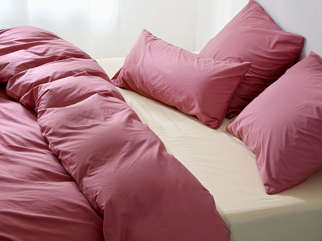 Posteljnina ekološki bombaž perkal RASPBERRY več dimenzij