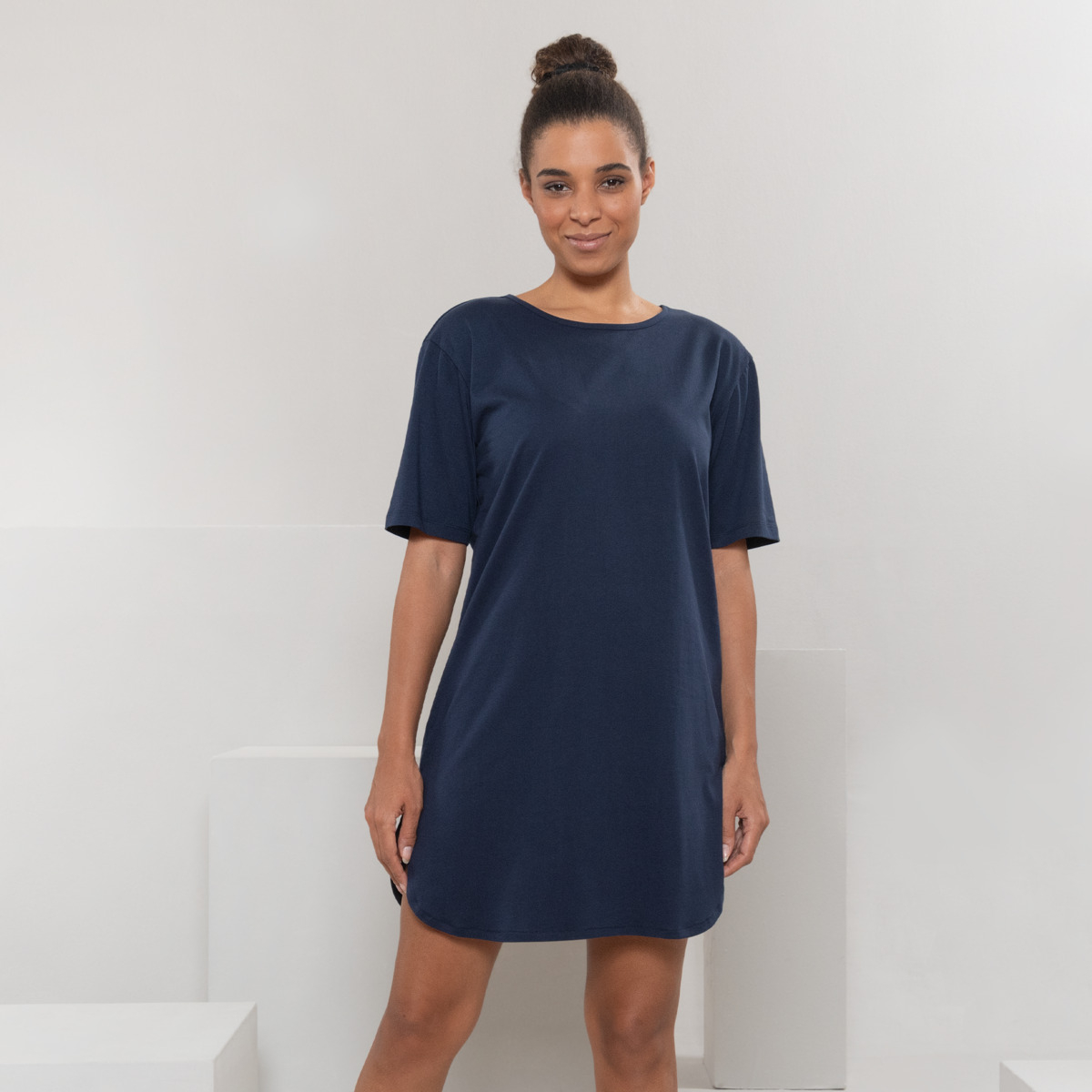 Ženska spalna srajca iz 100% eko bombaža T.MODRA