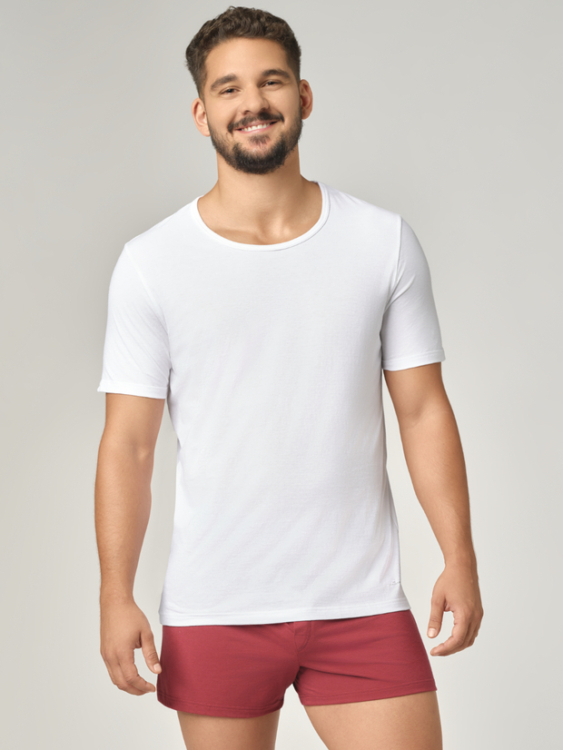 Moška spodnja majica KR iz eko bombaža BELA