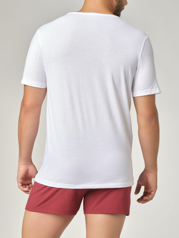 Moška spodnja majica KR iz eko bombaža BELA Moška spodnja majica KR iz eko bombaža BELA