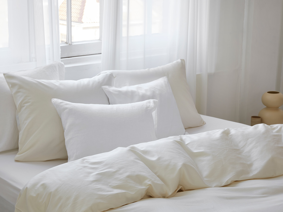 Posteljnina ekološki bombaž saten NATUR več dimenzij