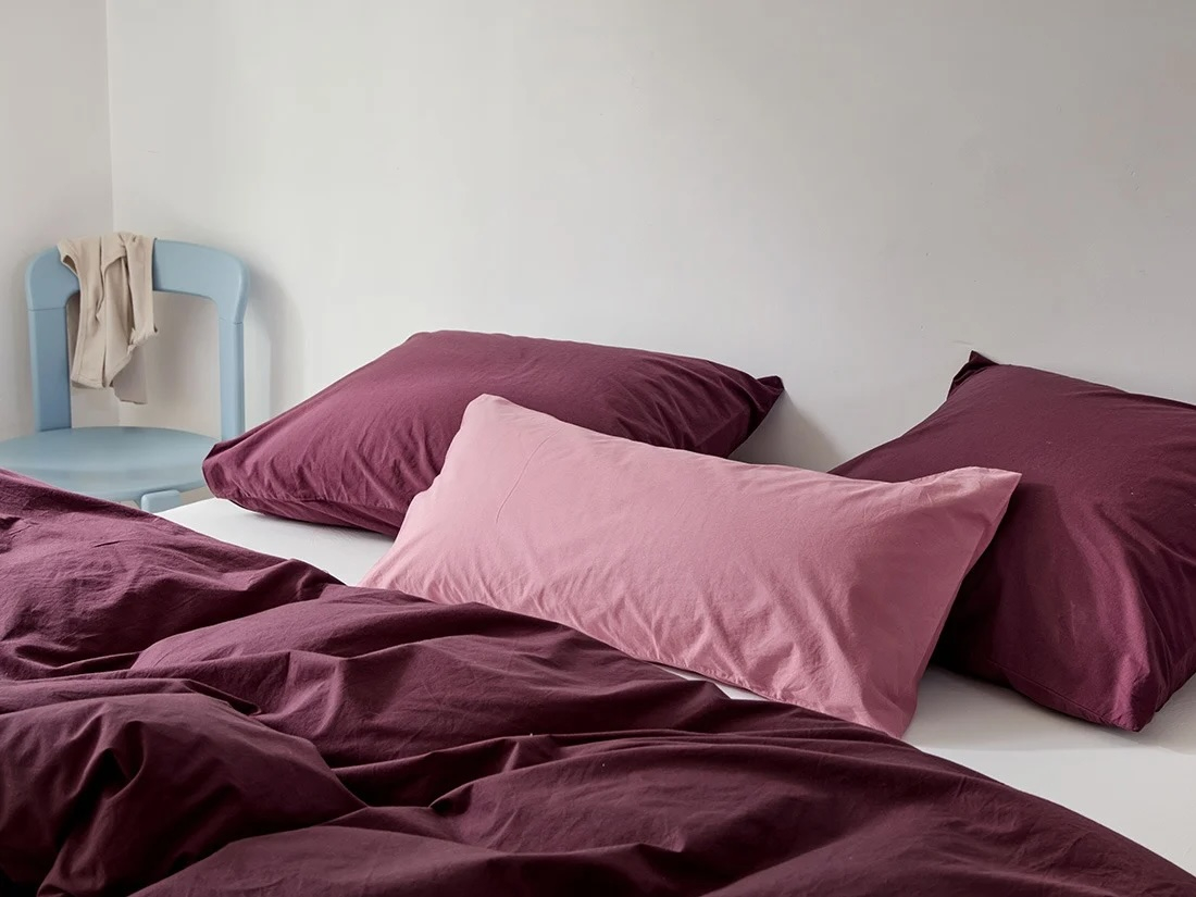 Posteljnina ekološki bombaž perkal PLUM več dimenzij