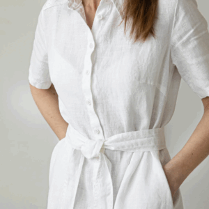 Srajčna obleka KR 1270, 100% lan Srajčna obleka KR 1270, 100% lan