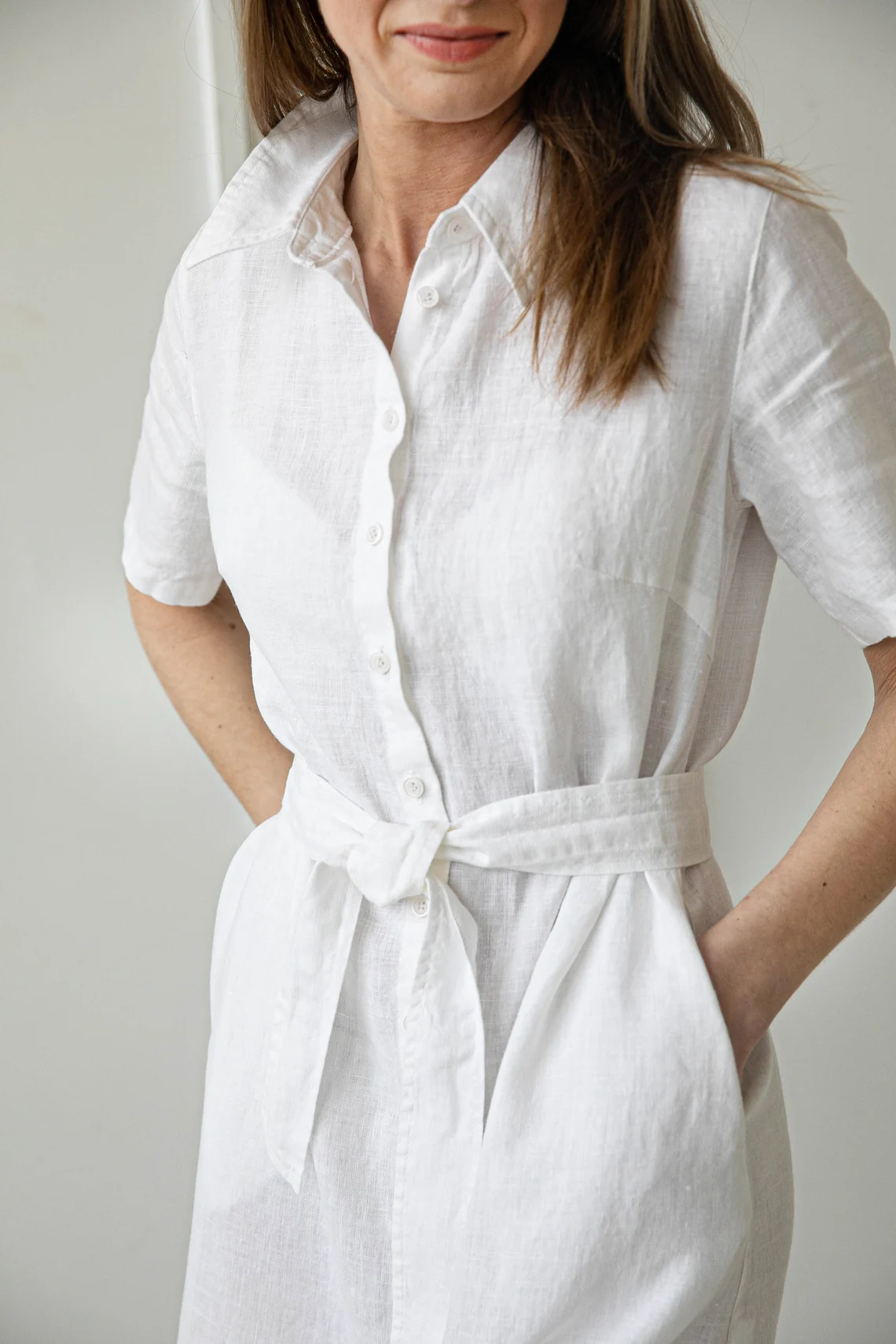 Srajčna obleka KR 1270, 100% lan Srajčna obleka KR 1270, 100% lan