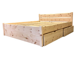 Lesena postelja iz cemprina,s predali- švicarski bor Lesena postelja iz cemprina,s predali- švicarski bor