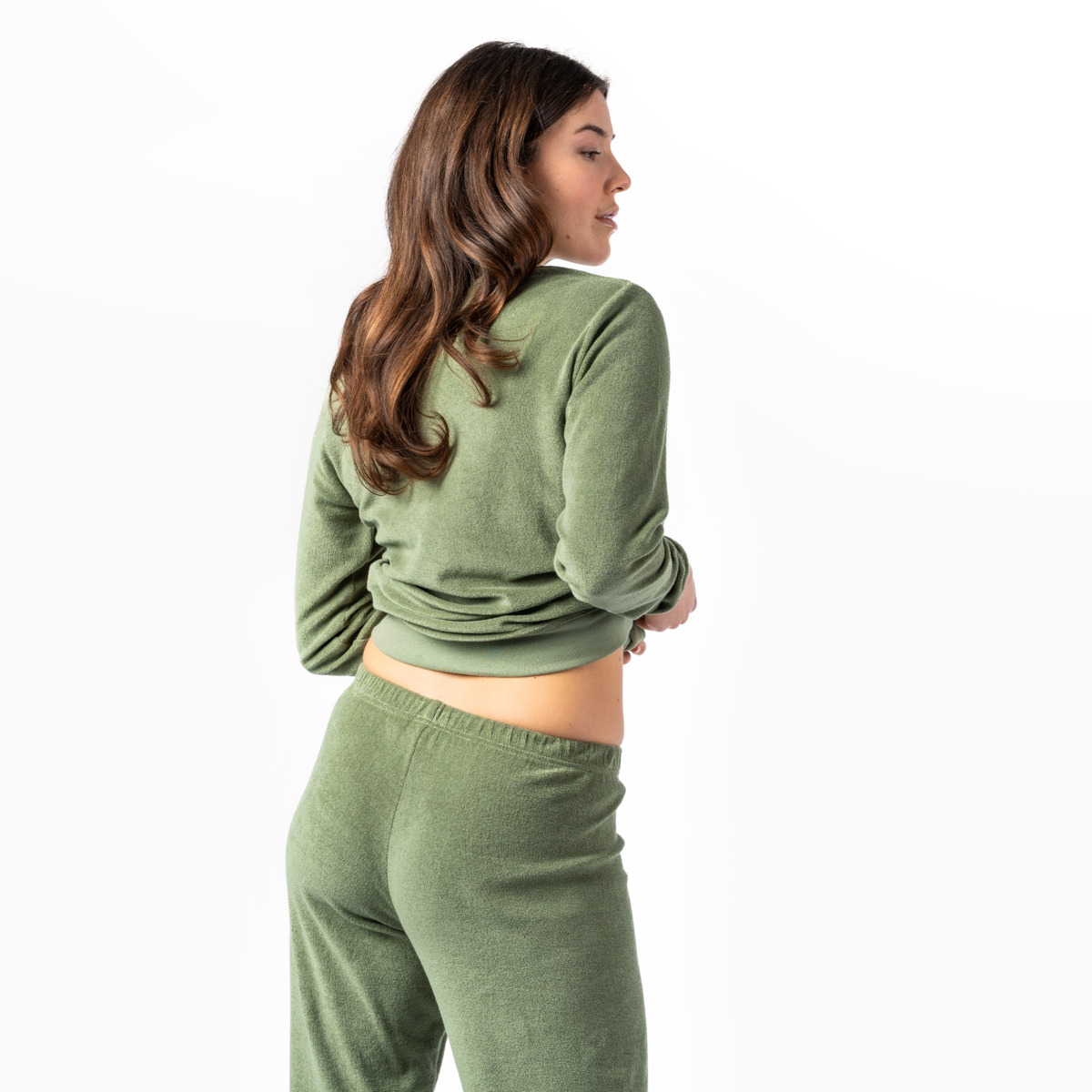 Ženska pižama iz 100% eko bombaža frotir ZELENA Ženska pižama iz 100% eko bombaža frotir ZELENA