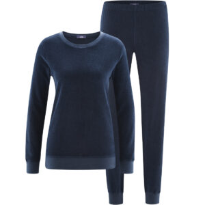 Ženska pižama iz 100% eko bombaža frotir modra L Ženska pižama iz 100% eko bombaža frotir modra L