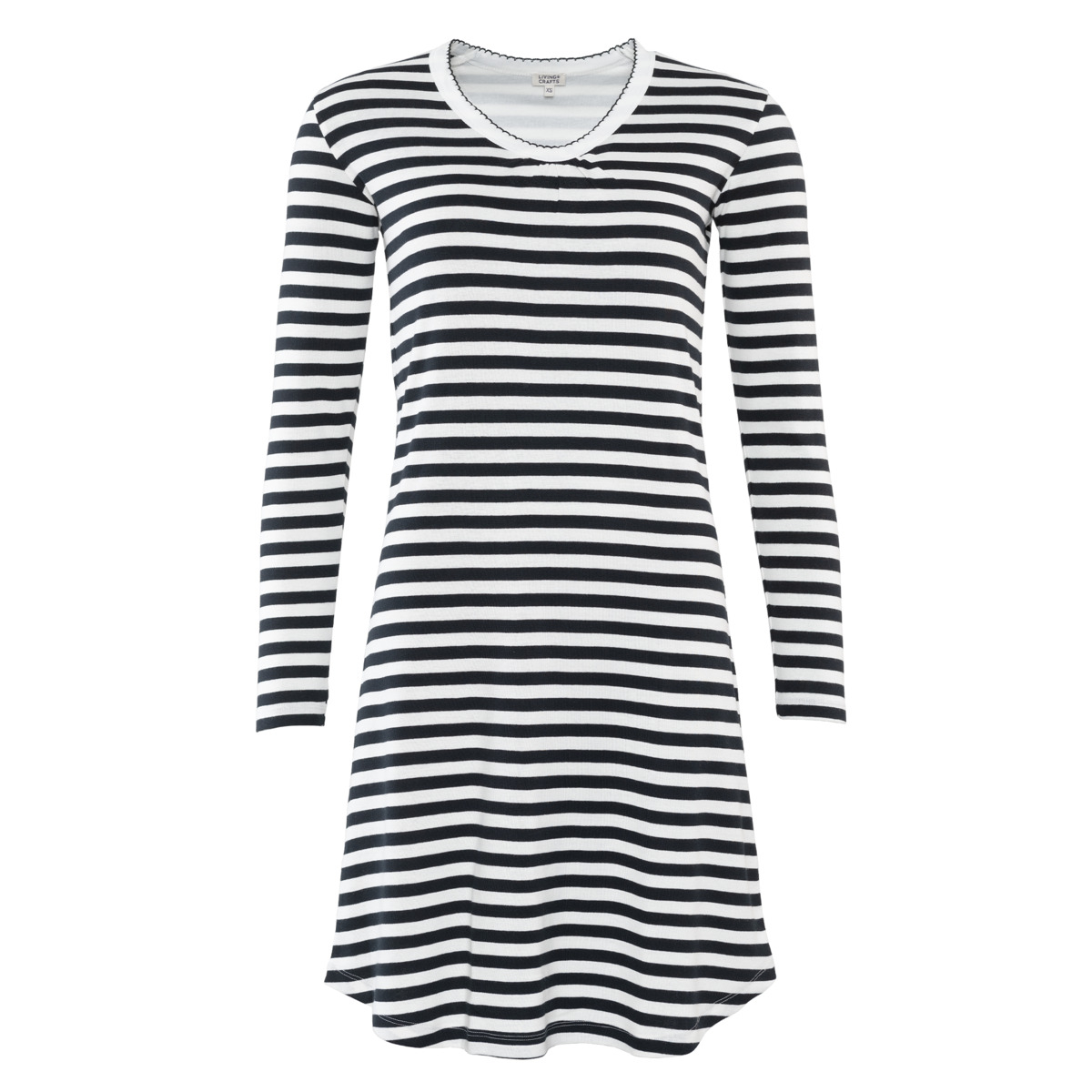 Ženska spalna srajca iz 100% eko bombaža ČRNO BELA Ženska spalna srajca iz 100% eko bombaža ČRNO BELA