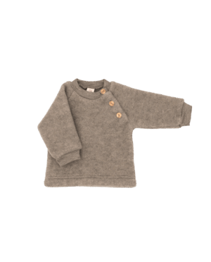 Otroški pulover walnut melange - flis 100% volna od 62-116