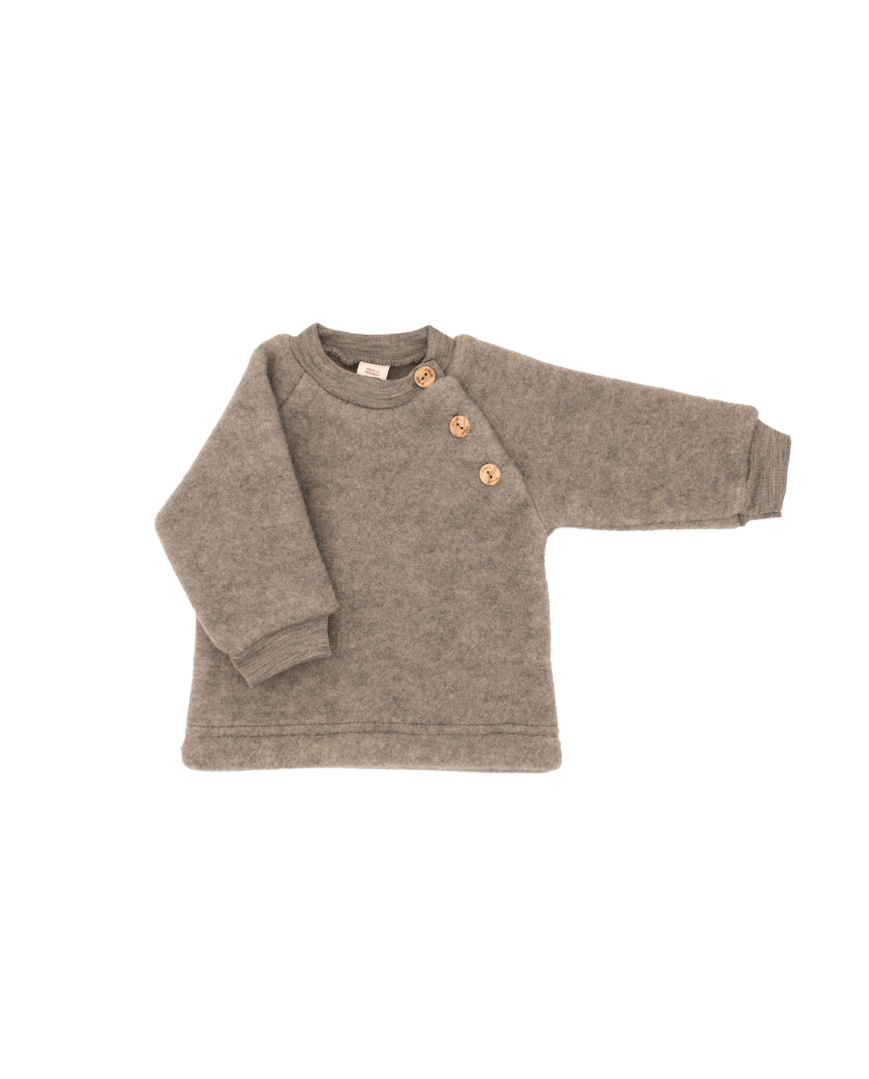 Otroški pulover walnut melange - flis 100% volna od 62-116