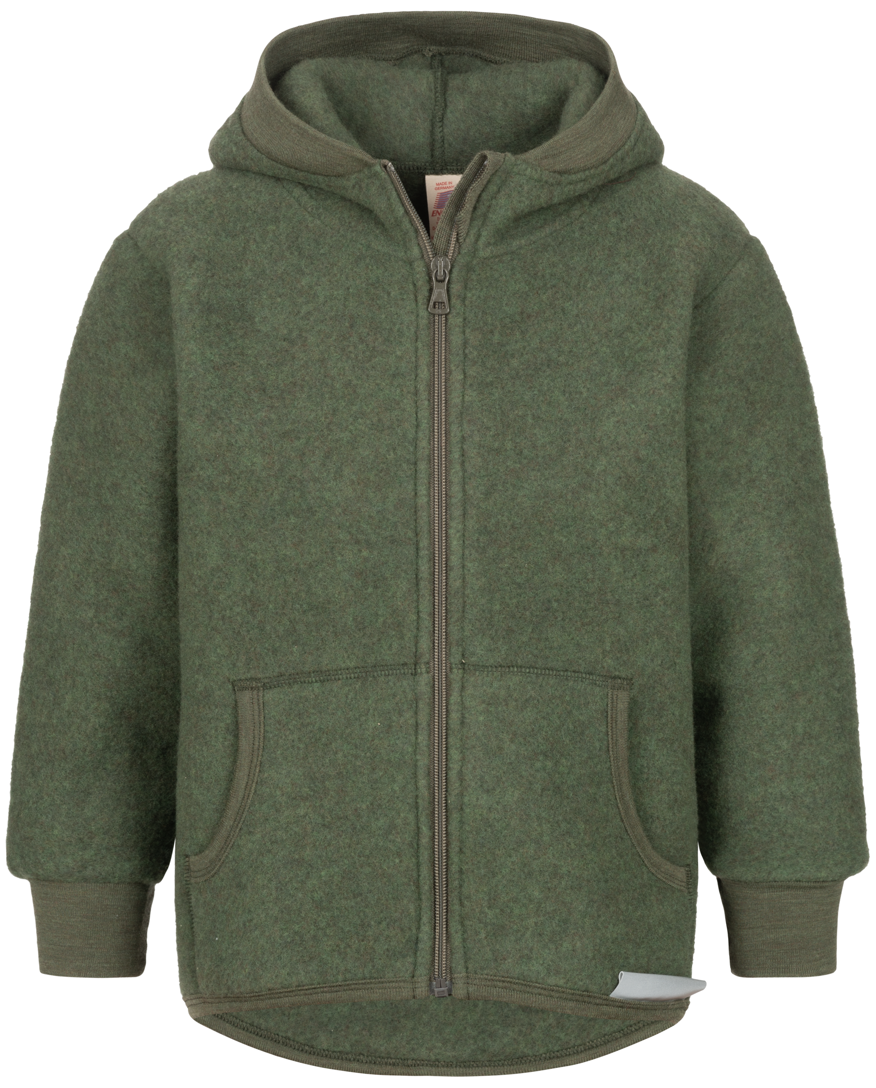Otroška jakna s kapuco zelena - flis 100% volna od 116-140