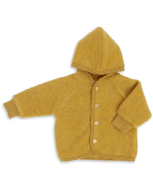Otroška jopa/jakna s kapuco saffron - flis 100% volna od 50-116