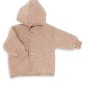 Otroška jopa/jakna s kapuco sand - flis 100% volna od 50-116