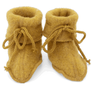 Škorenjčki za dojenčke, saffron - flis 100% volna od 50-68